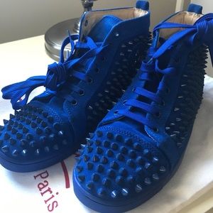 Christian Louboutin Louis Spike Suede Sneakers